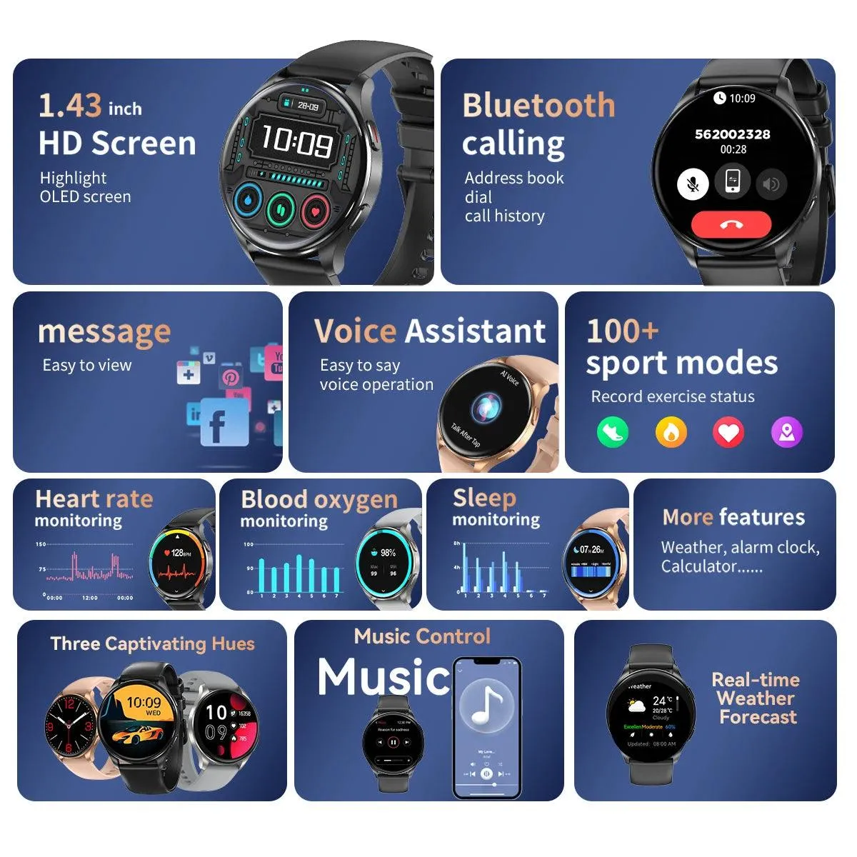 World Premiere Blackview Smartwatch X20 AMOLED Display Hi-Fi Bluetooth