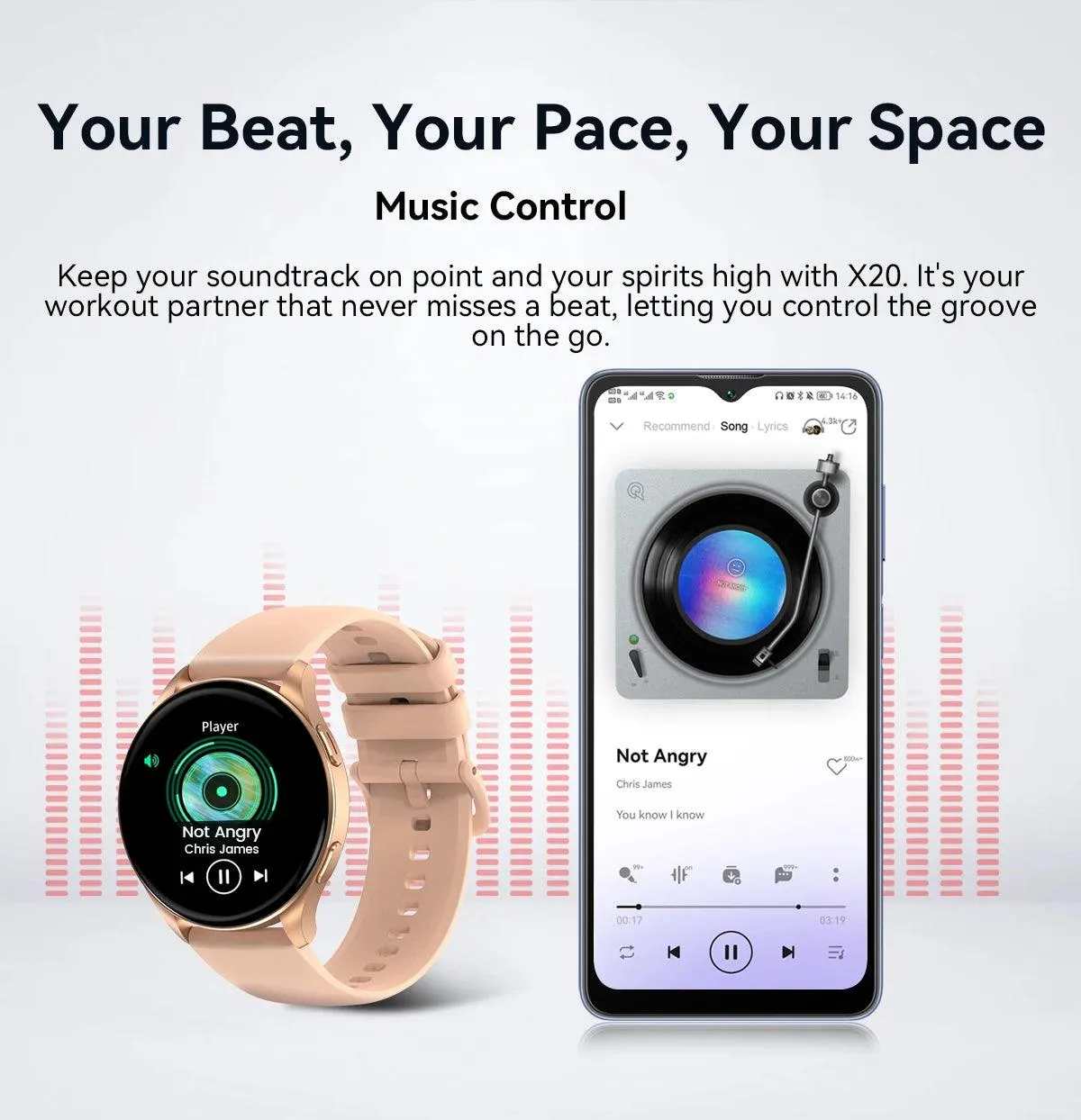 World Premiere Blackview Smartwatch X20 AMOLED Display Hi-Fi Bluetooth