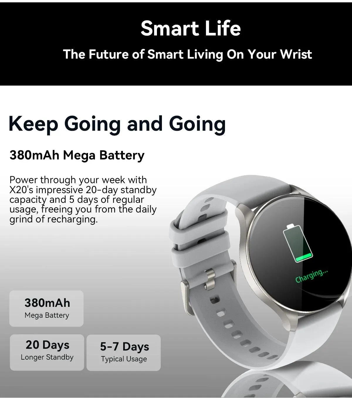 World Premiere Blackview Smartwatch X20 AMOLED Display Hi-Fi Bluetooth