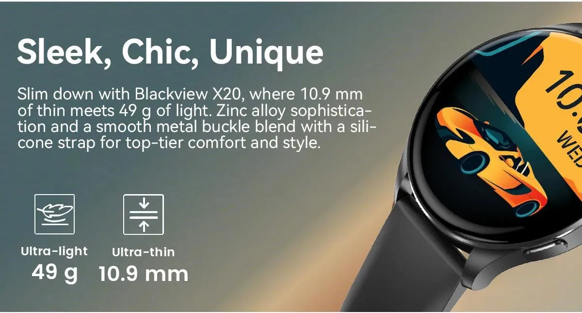 World Premiere Blackview Smartwatch X20 AMOLED Display Hi-Fi Bluetooth