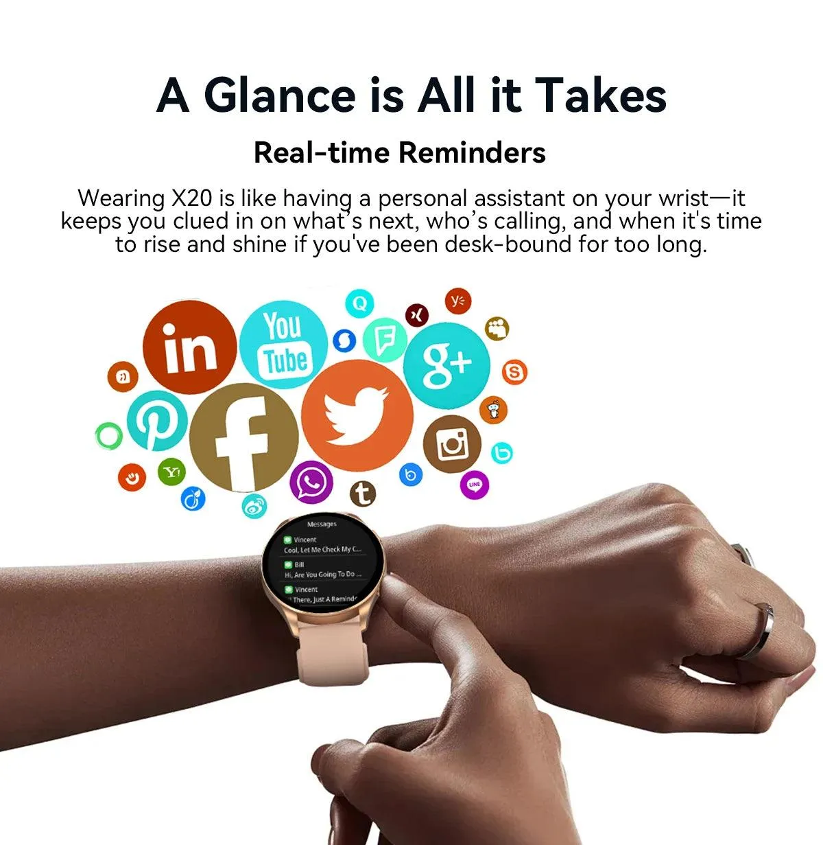 World Premiere Blackview Smartwatch X20 AMOLED Display Hi-Fi Bluetooth