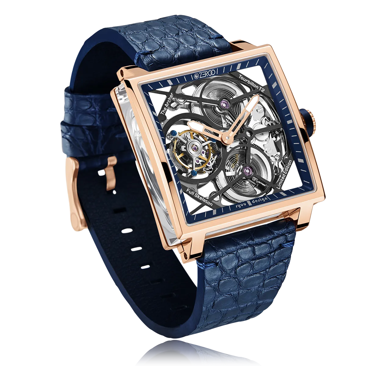 ZEROO T1 THE ARCHER FULL SKELETON TOURBILLONMANUAL TOURBILLON WATCH FOR GENTS - ZT002RBL