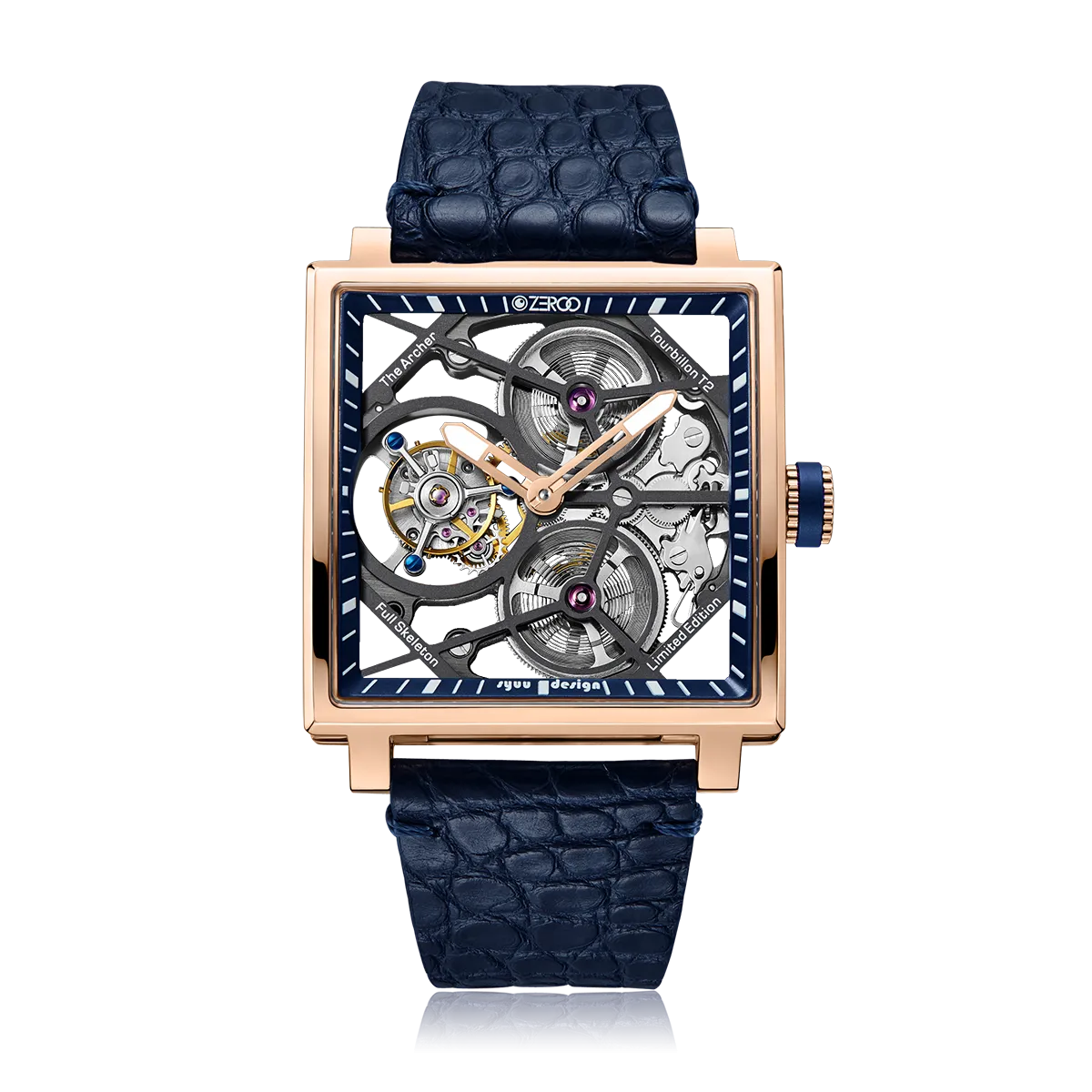 ZEROO T1 THE ARCHER FULL SKELETON TOURBILLONMANUAL TOURBILLON WATCH FOR GENTS - ZT002RBL