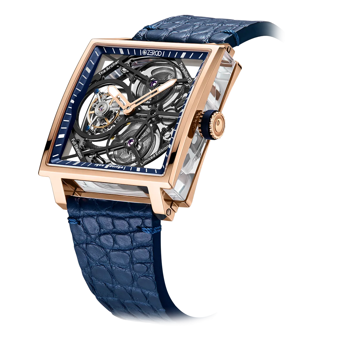 ZEROO T1 THE ARCHER FULL SKELETON TOURBILLONMANUAL TOURBILLON WATCH FOR GENTS - ZT002RBL