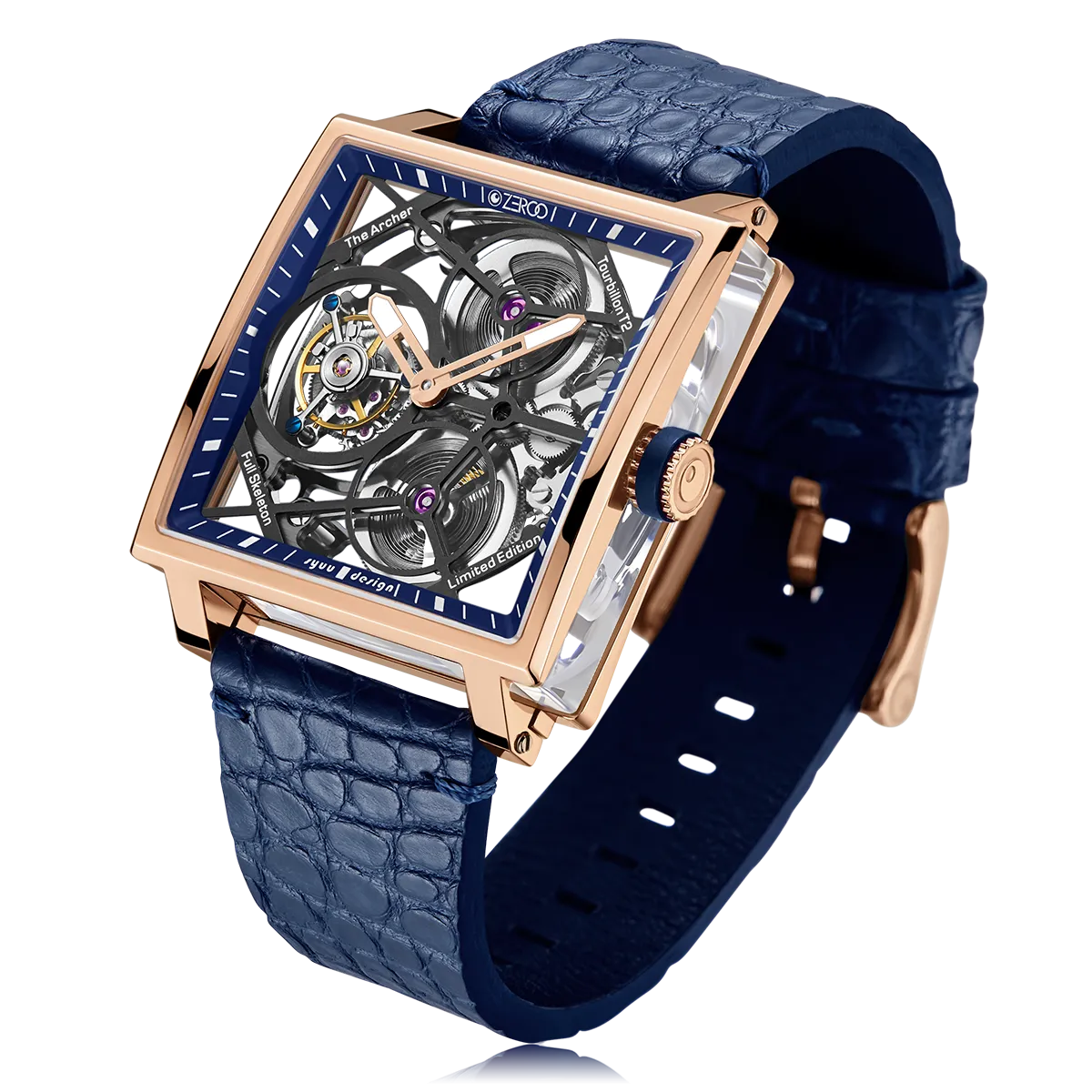 ZEROO T1 THE ARCHER FULL SKELETON TOURBILLONMANUAL TOURBILLON WATCH FOR GENTS - ZT002RBL