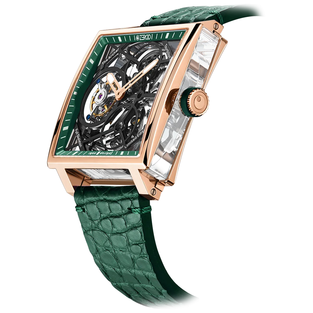 ZEROO T1 THE ARCHER FULL SKELETON TOURBILLONMANUAL TOURBILLON WATCH FOR GENTS - ZT002RGR