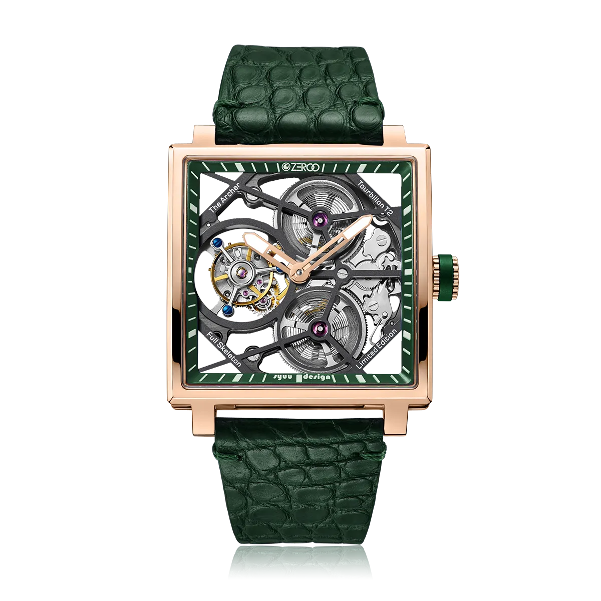 ZEROO T1 THE ARCHER FULL SKELETON TOURBILLONMANUAL TOURBILLON WATCH FOR GENTS - ZT002RGR