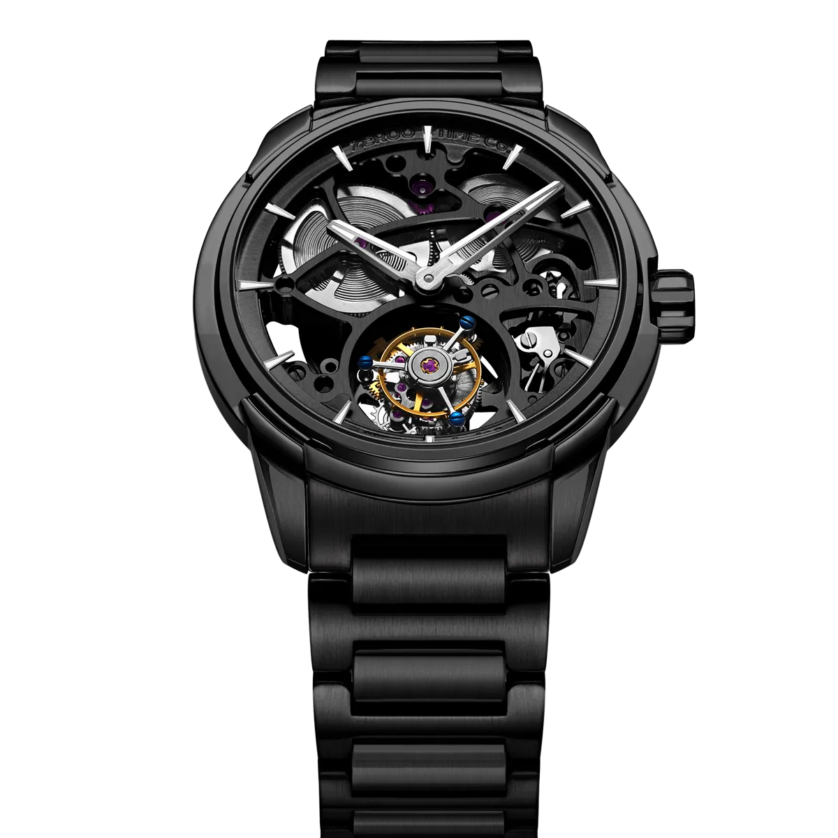 ZEROO T3 THE LEO AUTOMATIC SKELETON TOURBILLONAUTOMATIC TOURBILLON WATCH FOR GENTS - ZT003BBK
