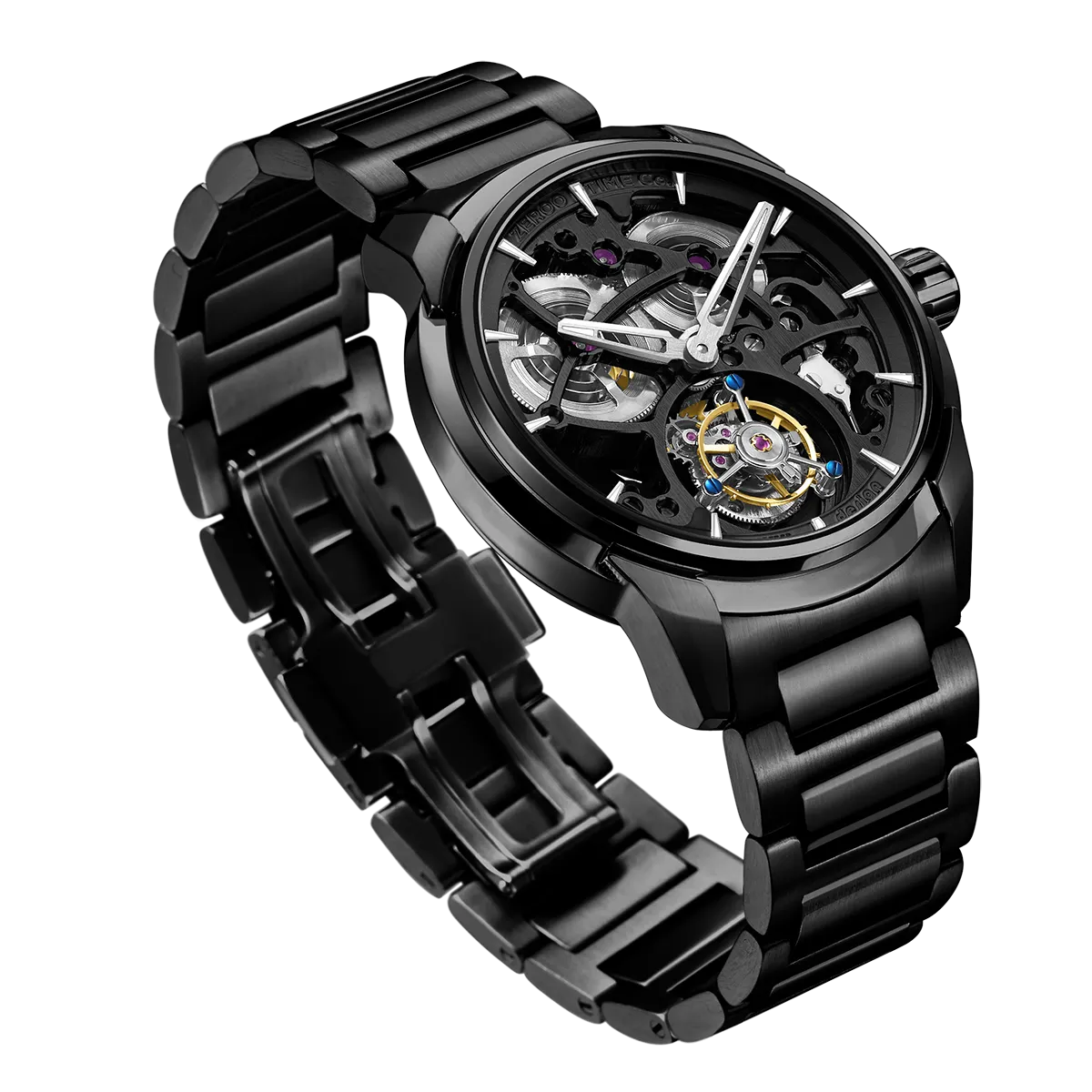 ZEROO T3 THE LEO AUTOMATIC SKELETON TOURBILLONAUTOMATIC TOURBILLON WATCH FOR GENTS - ZT003BBK