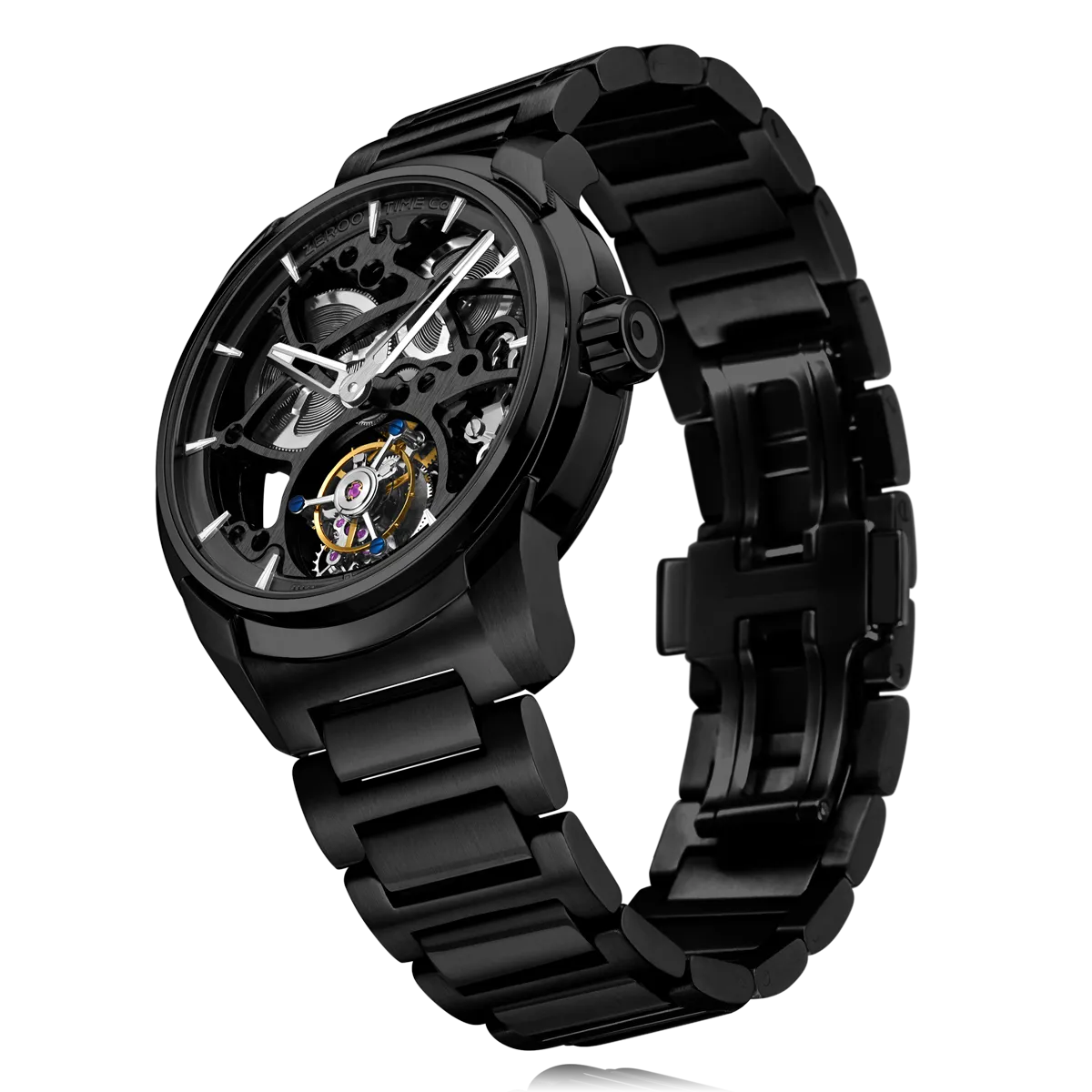 ZEROO T3 THE LEO AUTOMATIC SKELETON TOURBILLONAUTOMATIC TOURBILLON WATCH FOR GENTS - ZT003BBK