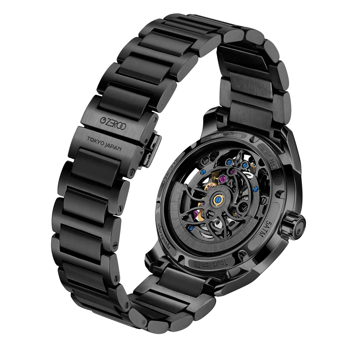 ZEROO T3 THE LEO AUTOMATIC SKELETON TOURBILLONAUTOMATIC TOURBILLON WATCH FOR GENTS - ZT003BBK