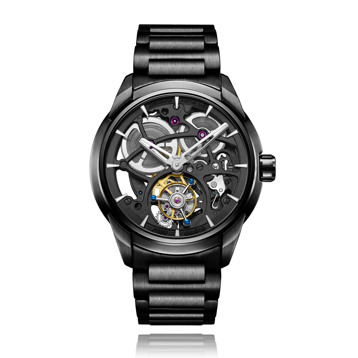 ZEROO T3 THE LEO AUTOMATIC SKELETON TOURBILLONAUTOMATIC TOURBILLON WATCH FOR GENTS - ZT003BBK