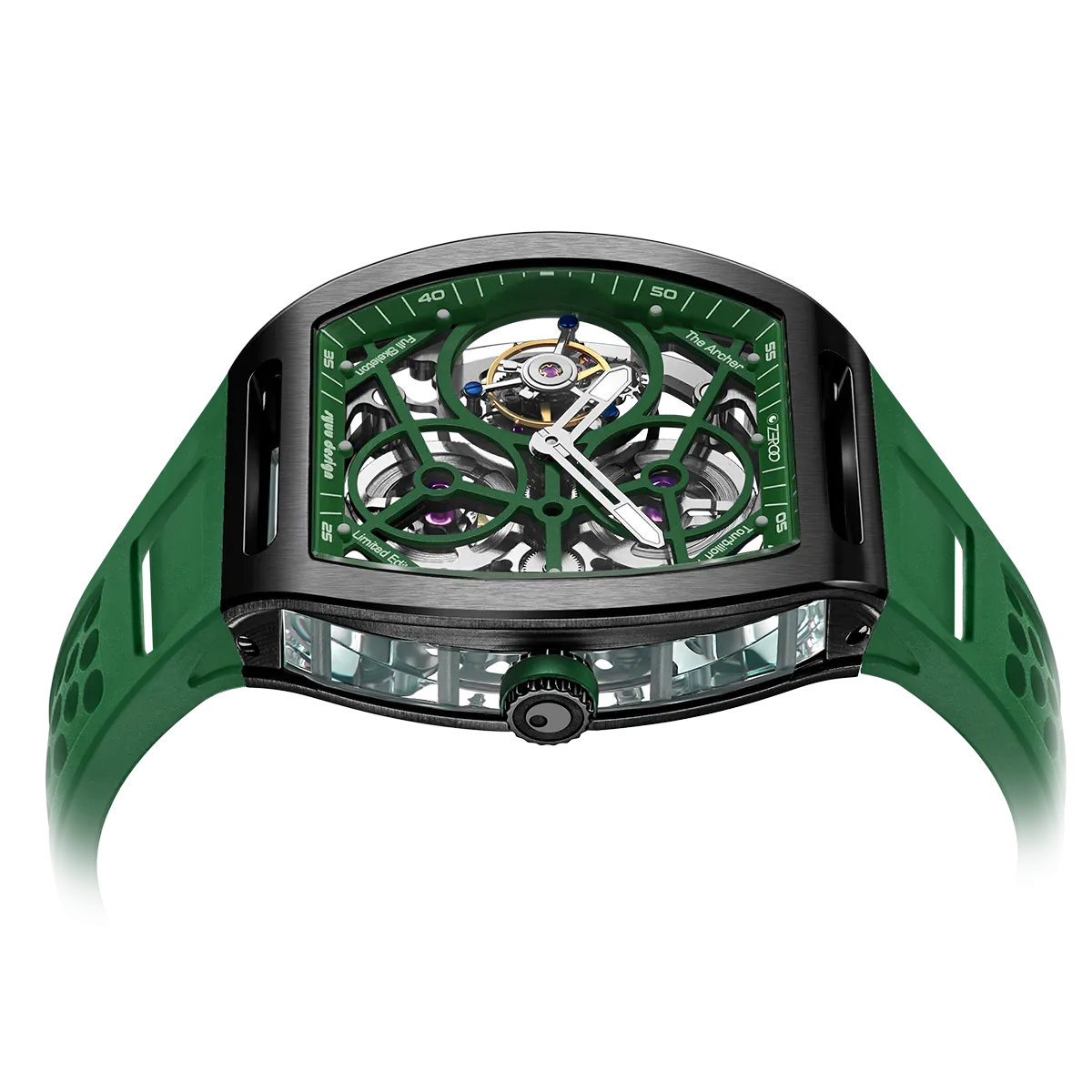 ZEROO T4 THE ARCHER FULL SKELETON TOURBILLONMANUAL TOURBILLON WATCH FOR GENTS - ZT004BGR