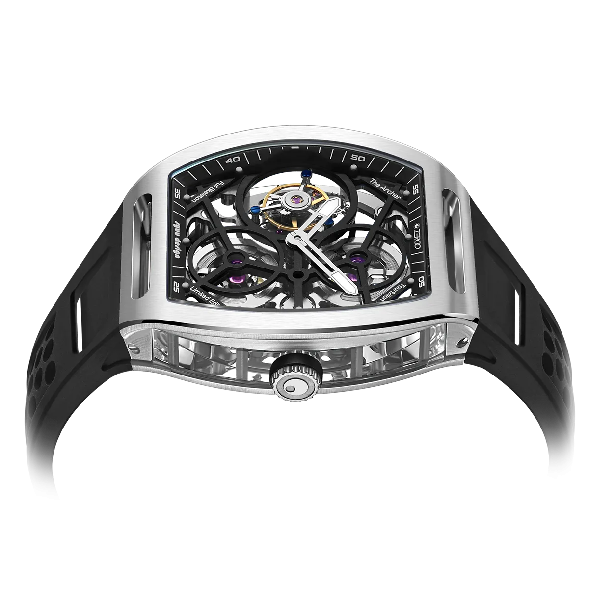 ZEROO T4 THE ARCHER FULL SKELETON TOURBILLONMANUAL TOURBILLON WATCH FOR GENTS - ZT004SBK