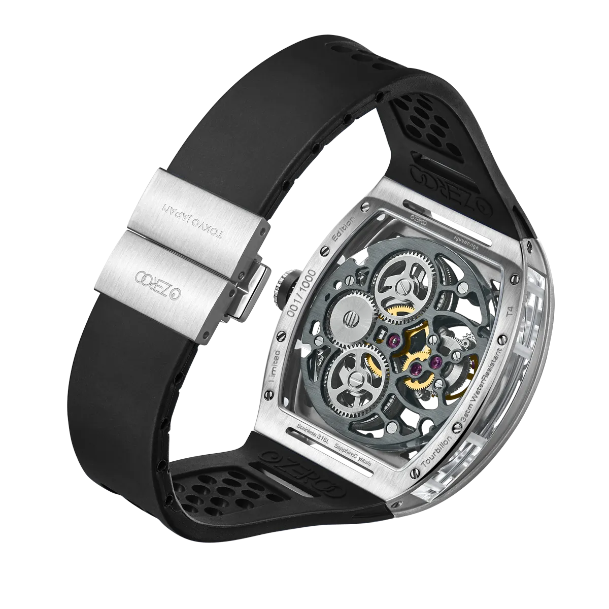 ZEROO T4 THE ARCHER FULL SKELETON TOURBILLONMANUAL TOURBILLON WATCH FOR GENTS - ZT004SBK