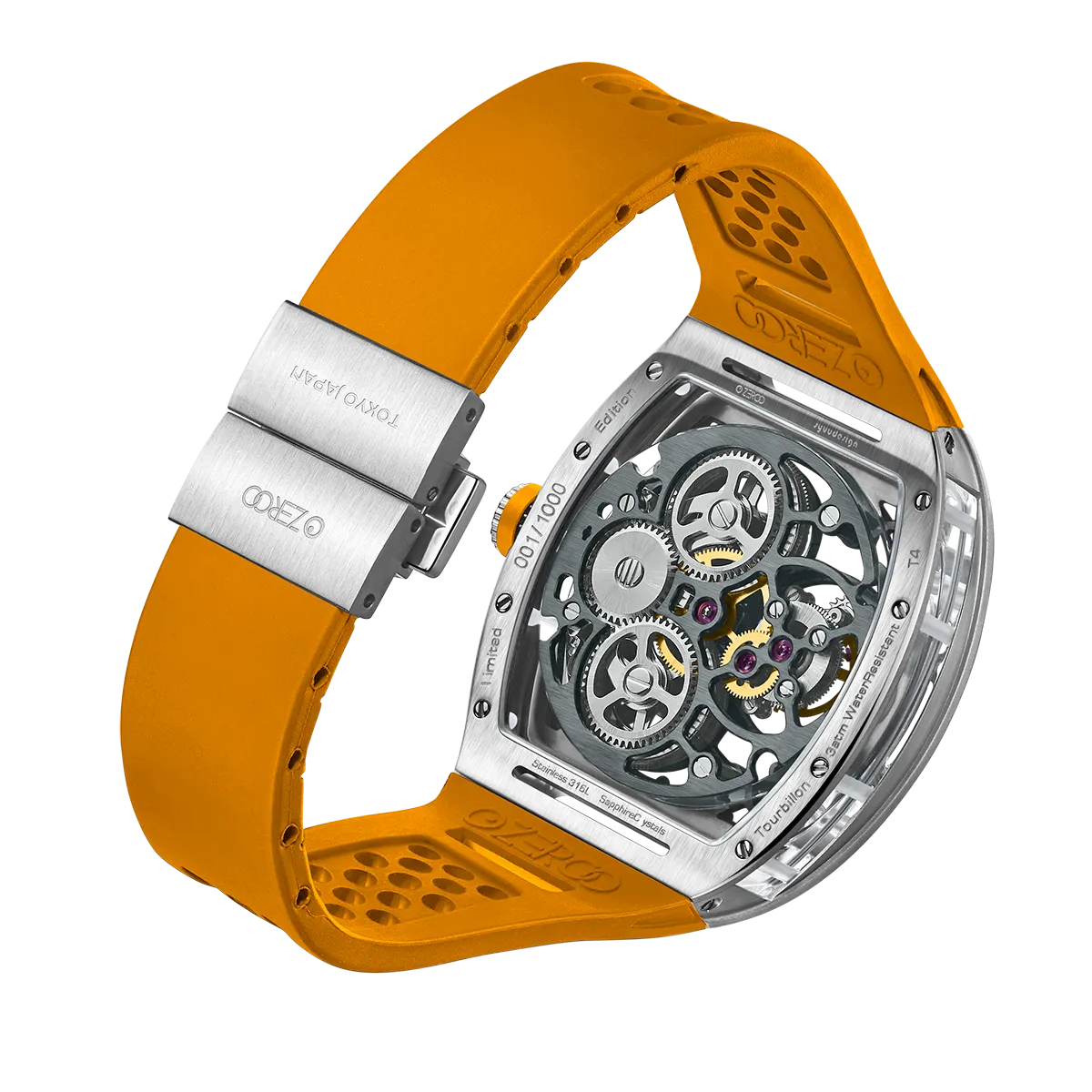 ZEROO T4 THE ARCHER FULL SKELETON TOURBILLONMANUAL TOURBILLON WATCH FOR GENTS - ZT004SOR