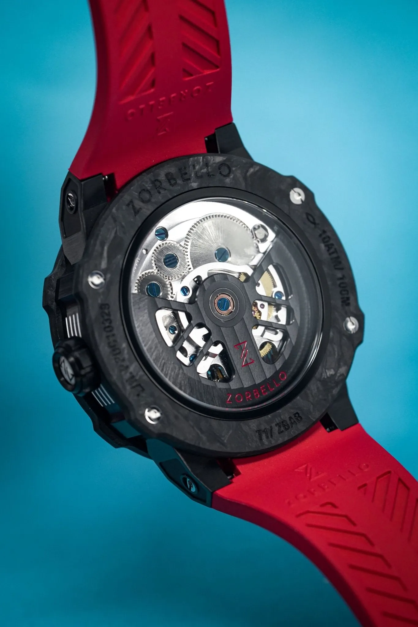 Zorbello Watch T1 Tourbillon Red Super-Luminova® ZBAB004 *Free Watch Winder*