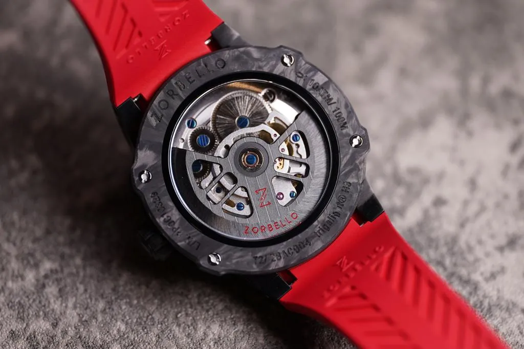 Zorbello Watch T1 Tourbillon Red Super-Luminova® ZBAB004 *Free Watch Winder*
