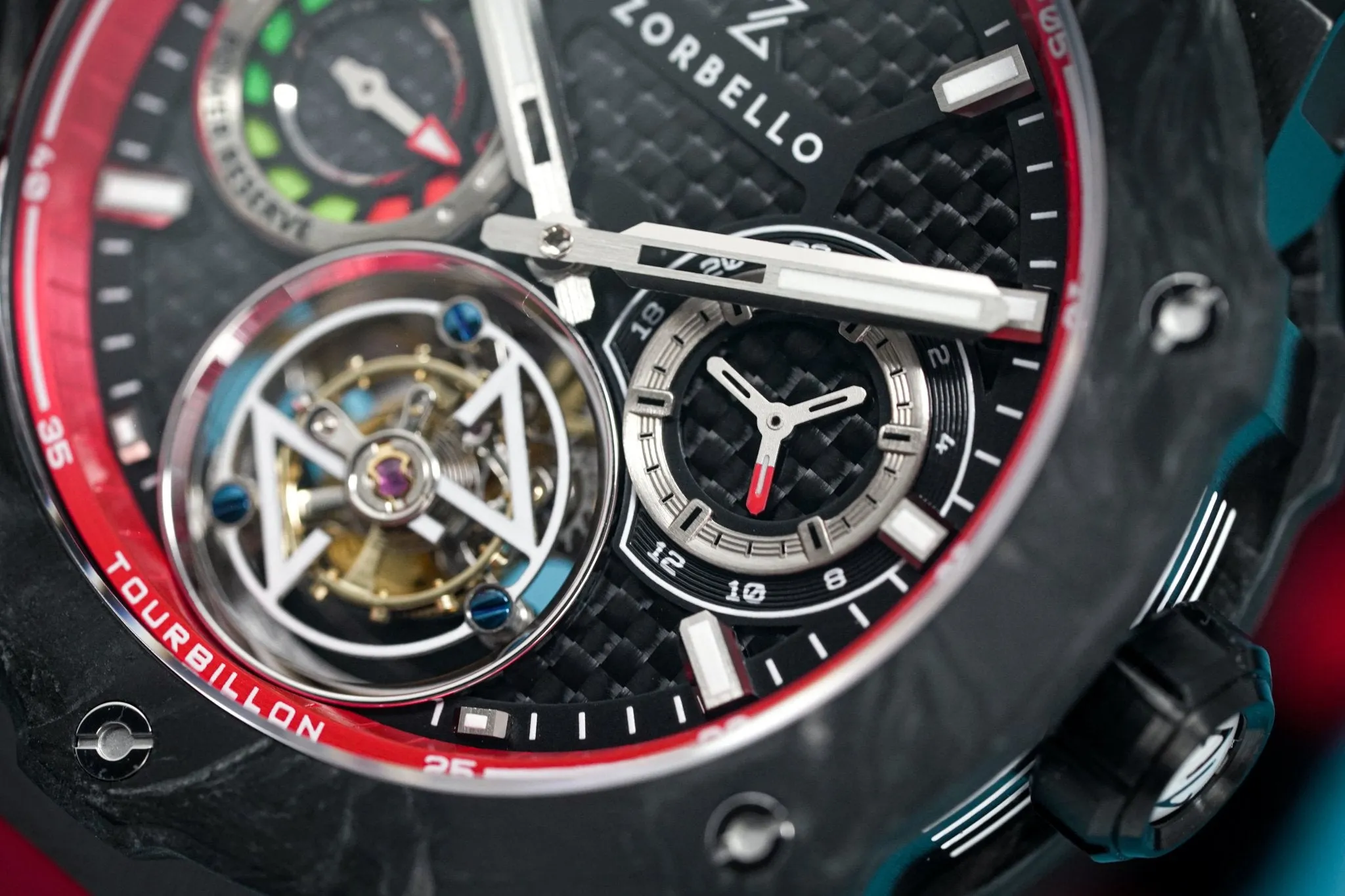Zorbello Watch T1 Tourbillon Red Super-Luminova® ZBAB004 *Free Watch Winder*