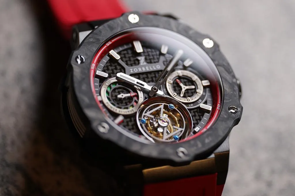 Zorbello Watch T1 Tourbillon Red Super-Luminova® ZBAB004 *Free Watch Winder*