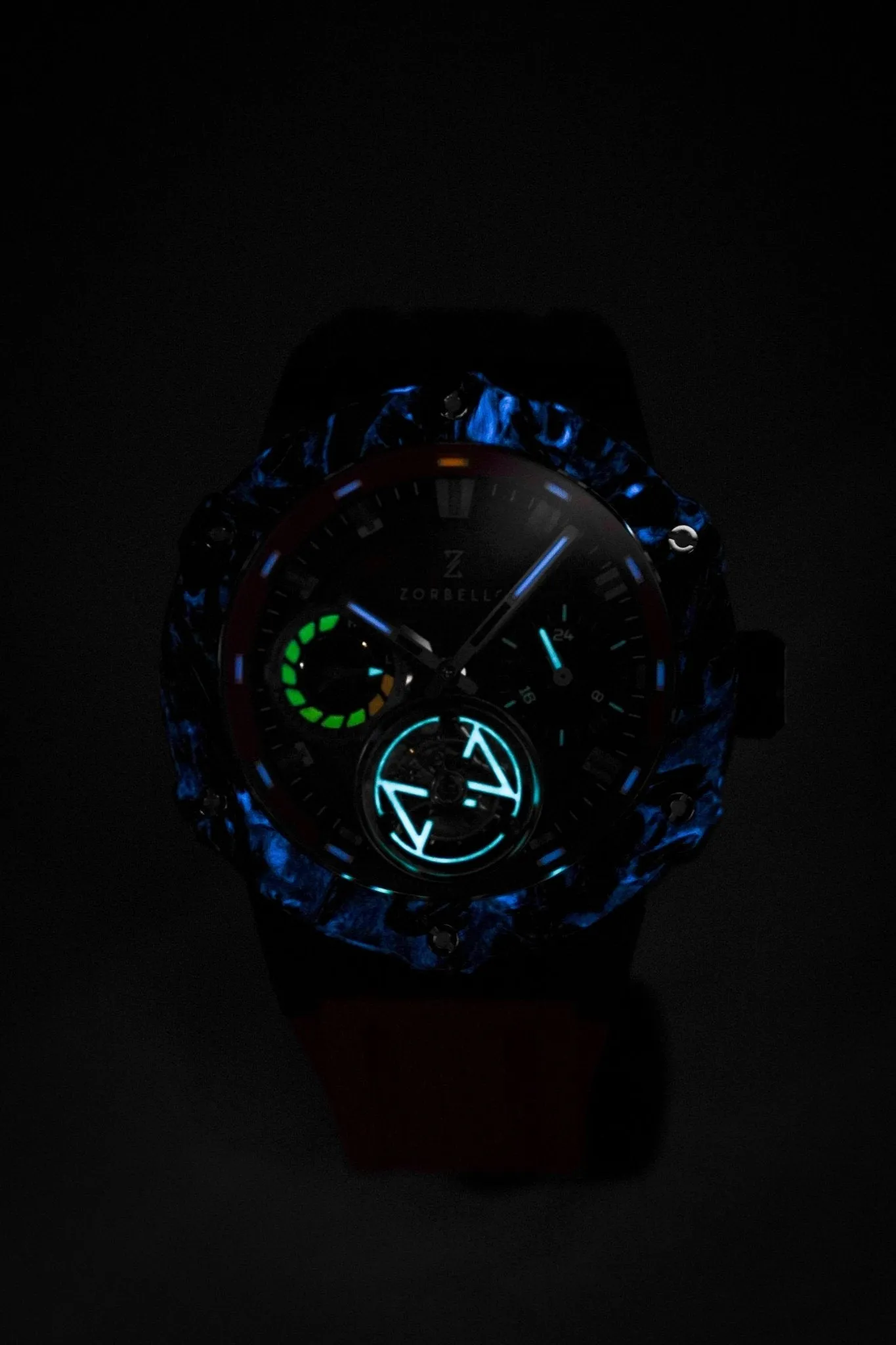 Zorbello Watch T3 Tourbillon Red Super-Luminova® Tritium ZBAD002